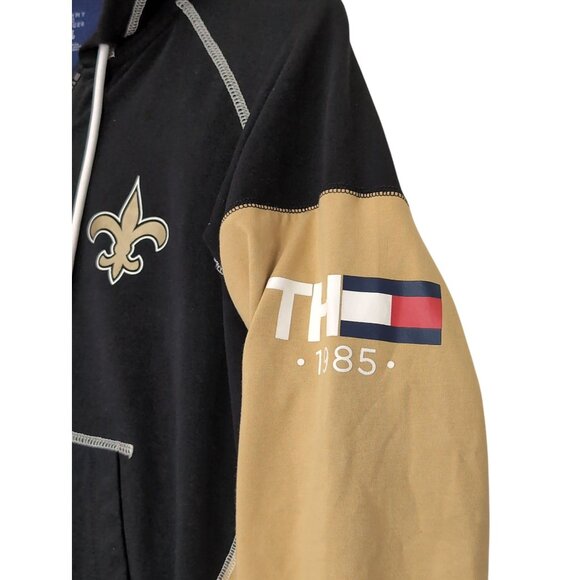 New Orleans Saints Tommy Hilfiger Hoodie Sweatshirt Womens S Black Gold Full Zip - Picture 5 of 13